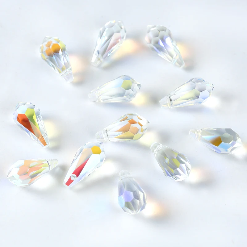 Wholesale Drop Crystal Ab Beads Gemstone Waterdrop Faceted Glass Loose Beads for Jewelry Making, Earrings, Necklace ,Bracelets