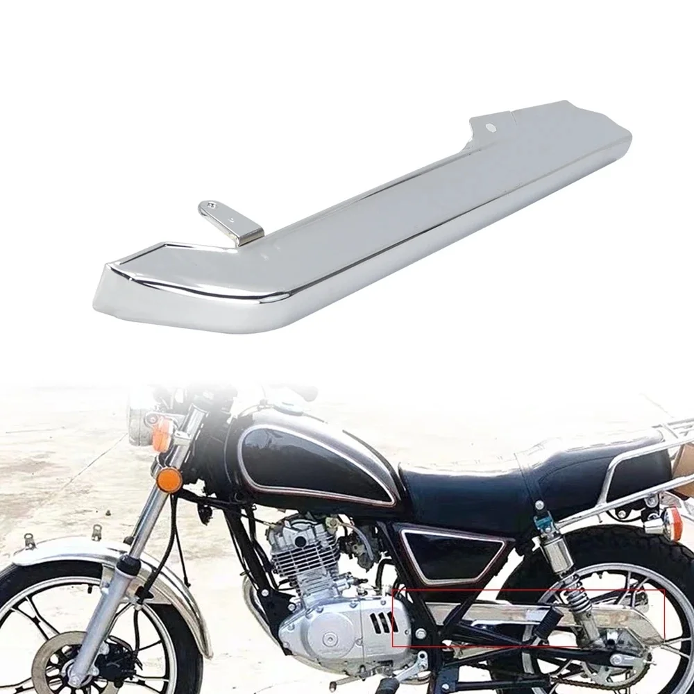 Motocyklowa chromowana osłona łańcucha Pokrowiec uniwersalny do CG125 / AX100 / GS125 / GN125 — zdjęcie 2