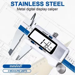 ET52 150mm Stainless Steel 0.01mm Precision Measure 6-Inch Digital Caliper Vernier Caliper Mm/inch/Fraction Display Zero Setting