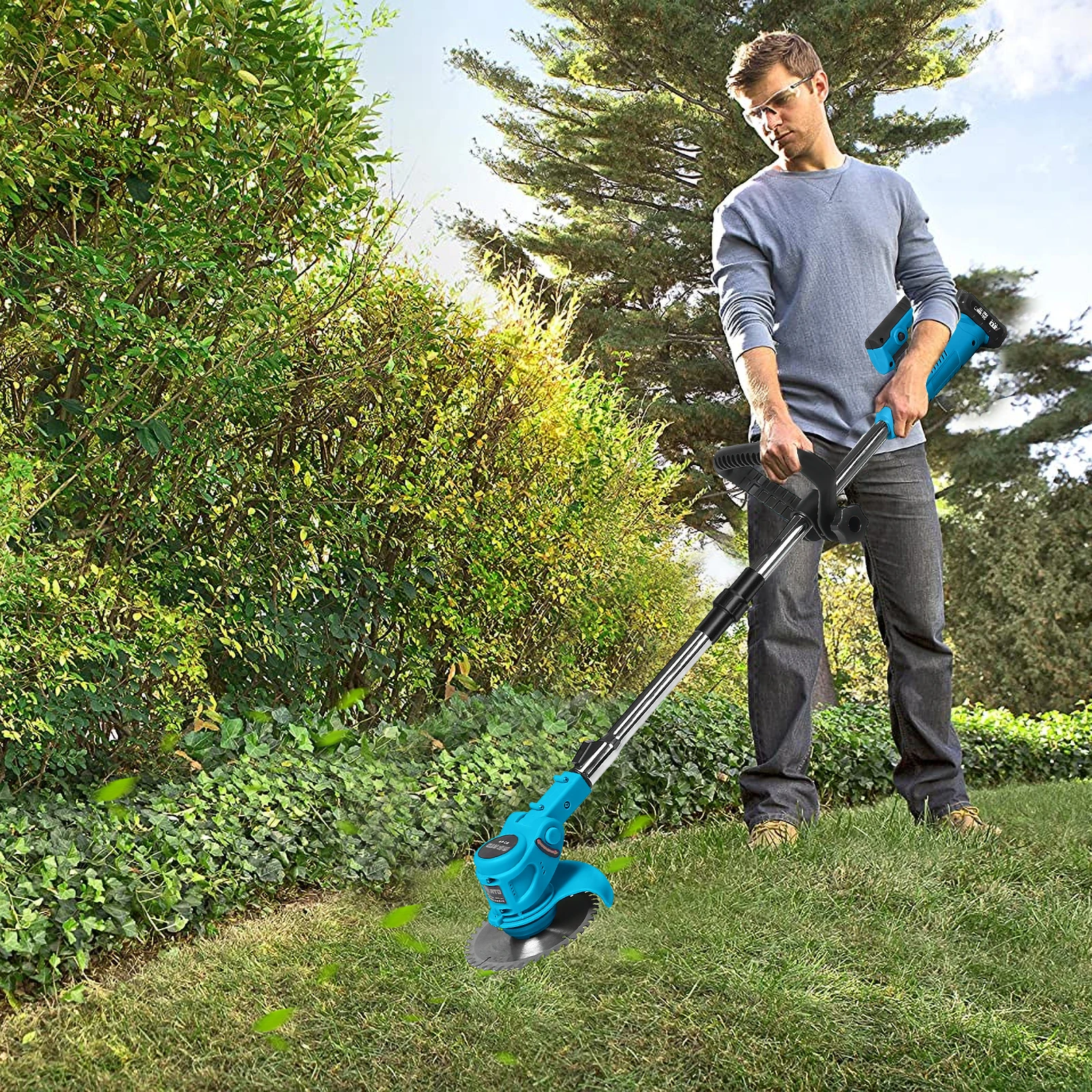 600 W Akku-Rasentrimmer für Makita 18 V, elektrischer Rasenmäher und verstellbarer Schneider für Rasen- und Gartenpflege – Detail 7
