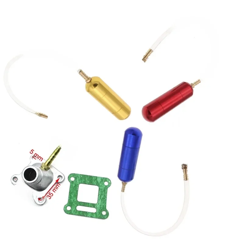 AliExpress Racing Aluminum Gold Red Blue Boost Power Bottle + Intake Pipe Gasket for 2 Stroke 43cc 47cc 49cc Mini ATV Quad Dirt Pocket Bike