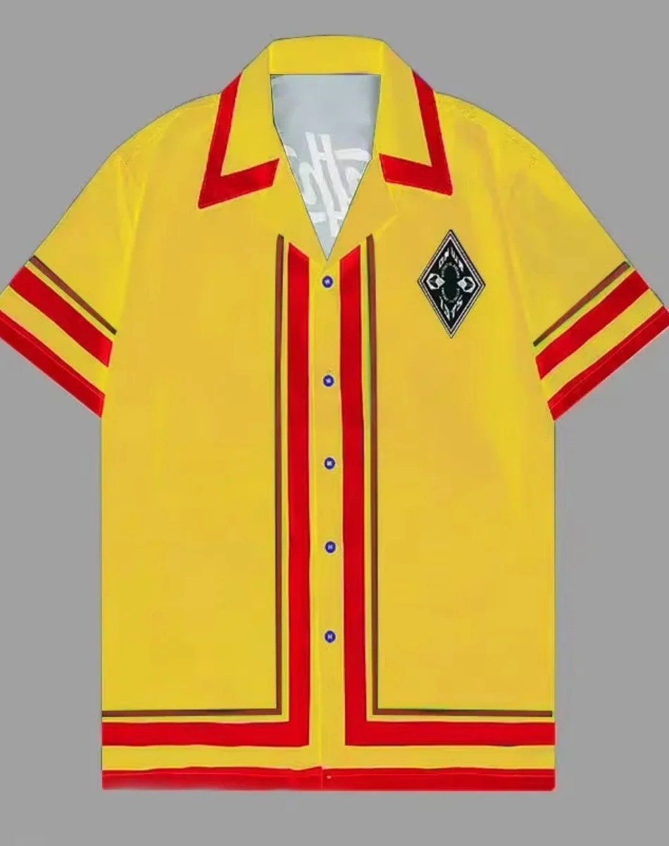 새로운 남성 반팔 셔츠 패션 셔츠 하와이 캐주얼 컴포트 휴가 여행 오버 사이즈 남성상의