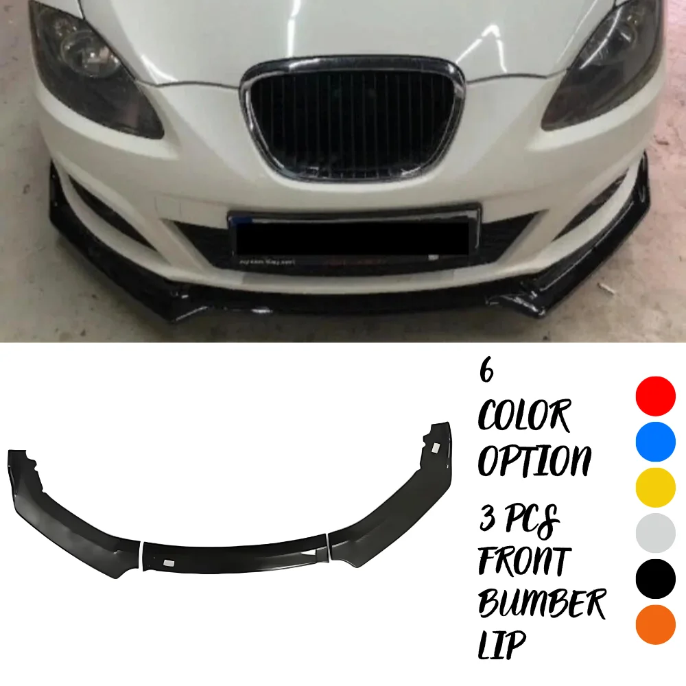 3 Pcs Front Bumper Lip For Seat Leon MK2 2006-2011 Body Kit Car Accessories Spoiler Splitter Diffuser Exterior Parts Tuning