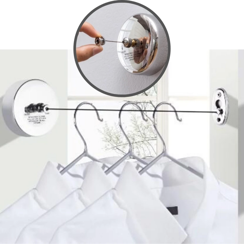 Bathroom Laundry DL100 Inox Wall Retractable Clothesline