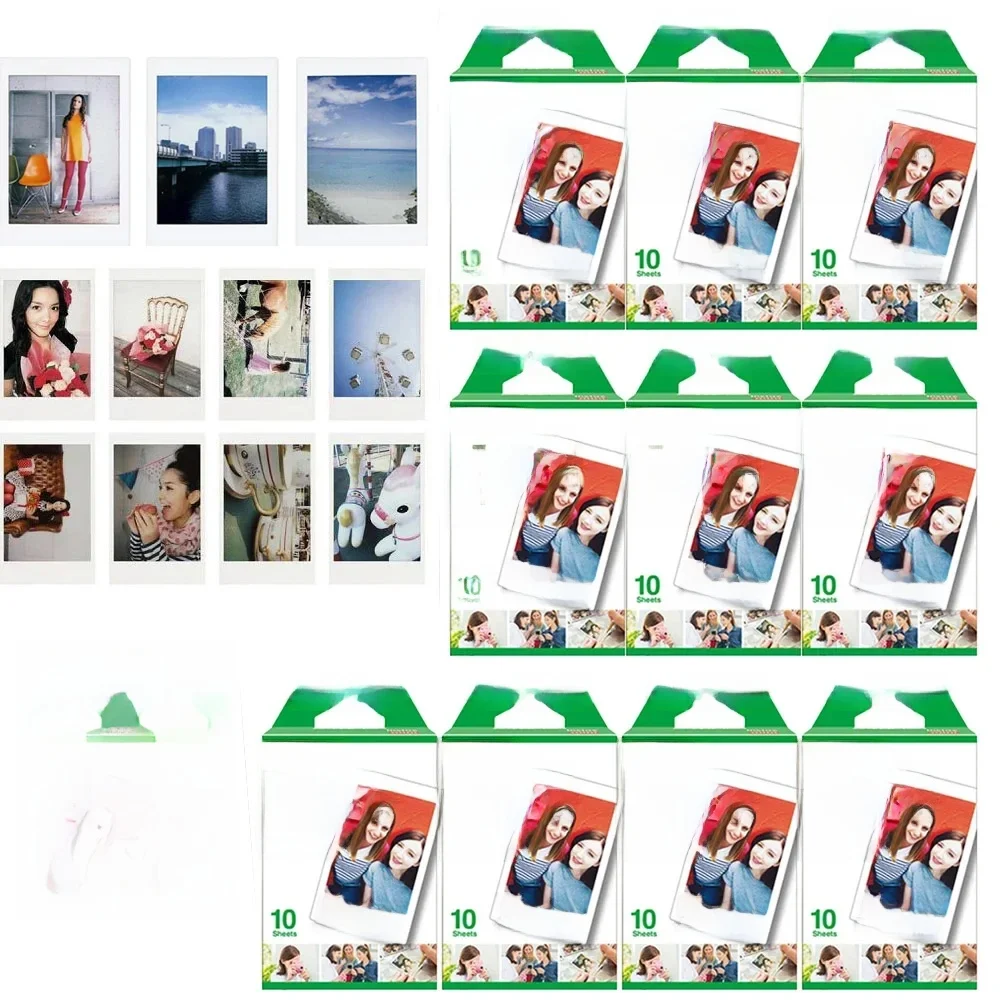 10-100 arkuszy papieru fotograficznego FUJIFILM White Edge Mini 11 8/9/7s/25/90/12 uniwersalny 3-calowy jednorazowy papier fotograficzny Fujifilm — zdjęcie 2