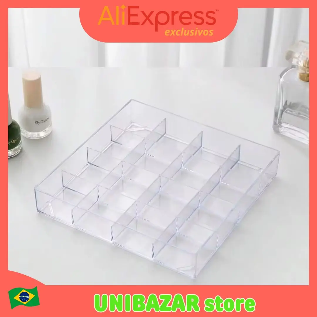 Acrylic Makeup and Enamel Organizer-Holder Cosmetics, Lipsticks, Brushes and Accessories-Compact, Transparent, Elegant