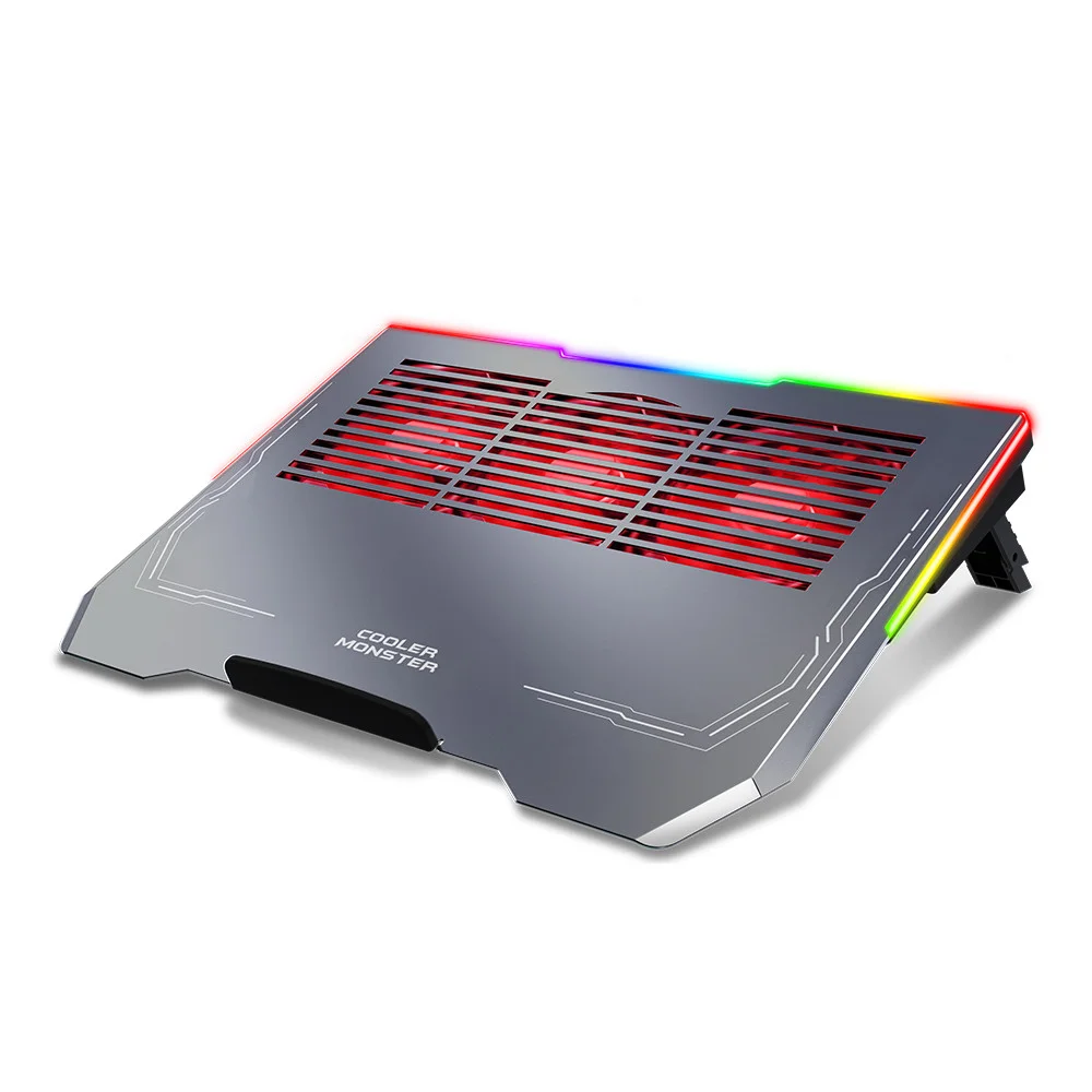 Nobel View F3 Cooler Monster Notebook Cooling Pad (Red) laptop Aluminum Rides Cooler Low Noise Cooling Fan