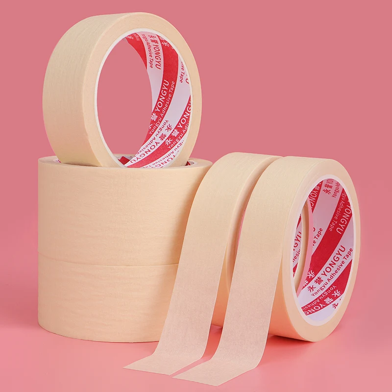 Rubber Masking Tapes Walls Car Paint Protection Crepe Paper Beige Extra Wide Adhesive Tape Gift Decoration No Trace Washi Tape