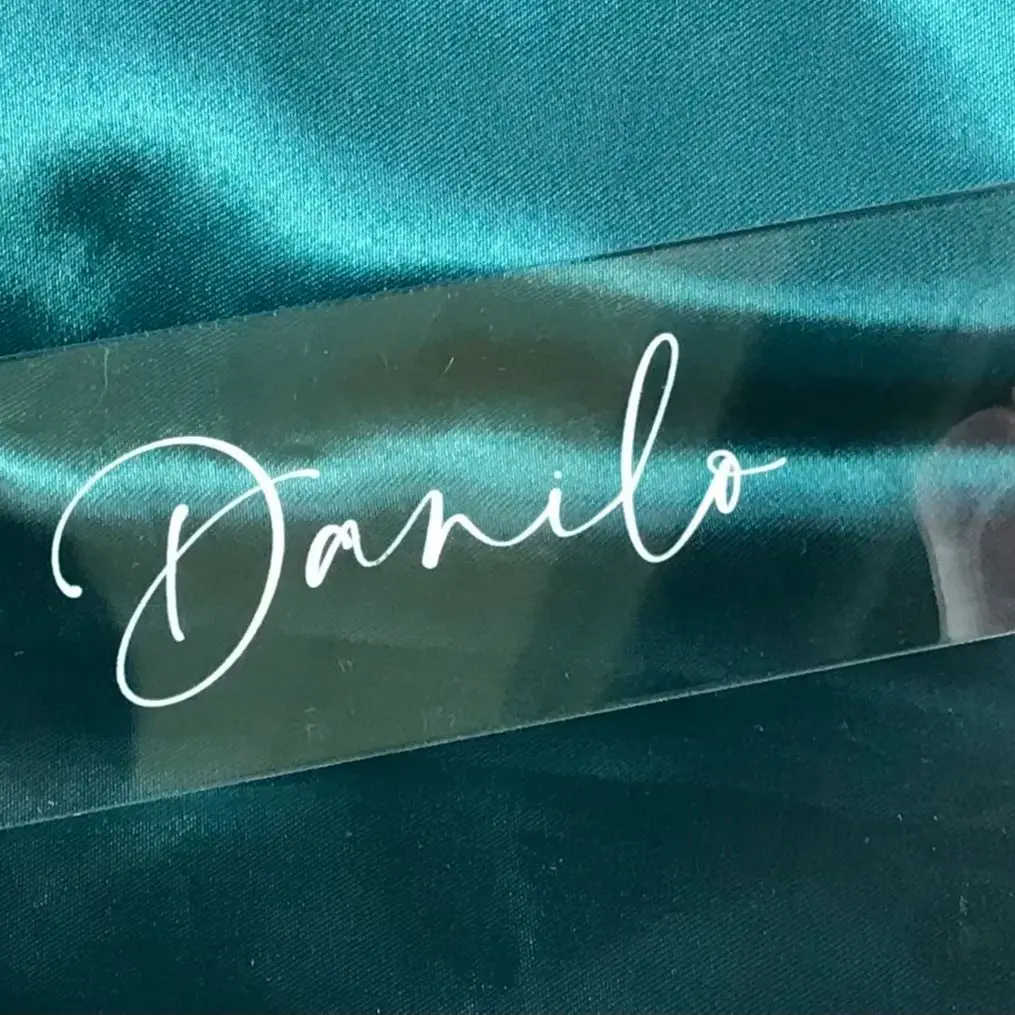 

Custom Acrylic Name Card, Thank You Card,Acrylic Wedding Invitation, Transparent RSVP Card for Guests, 10Pcs