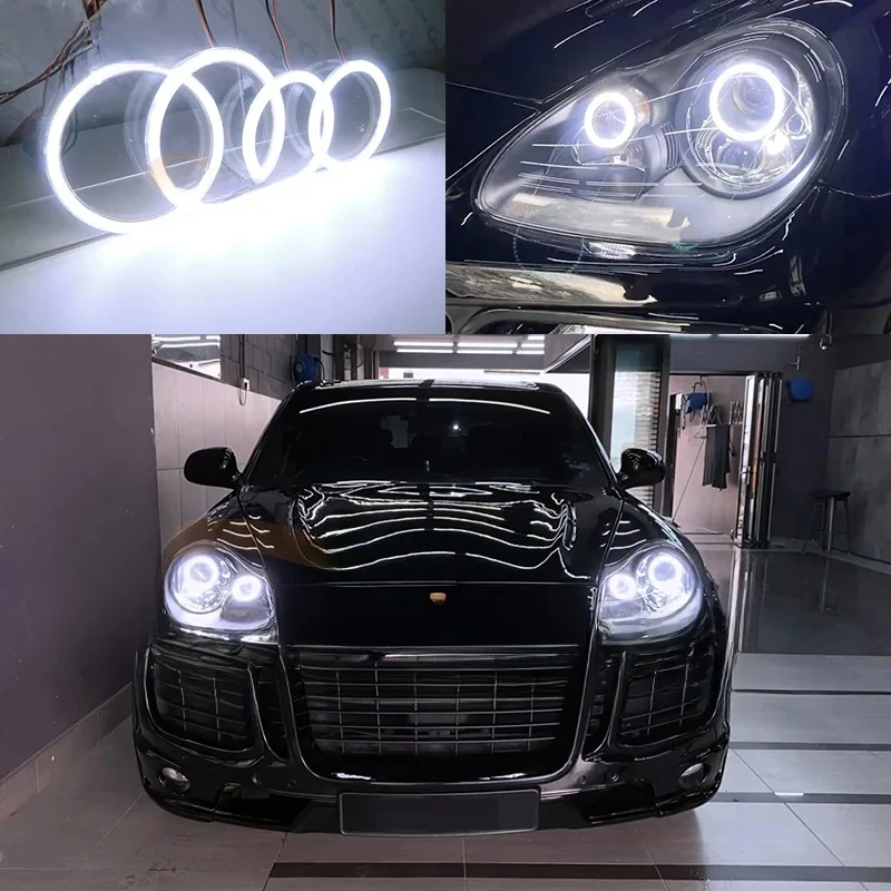 Dla Porsche Cayenne 955 9PA 2002-2006 Reflektor ksenonowy Doskonały Ultra jasny COB Led Angel Eyes Kit Halo Rings Day Light — zdjęcie 2