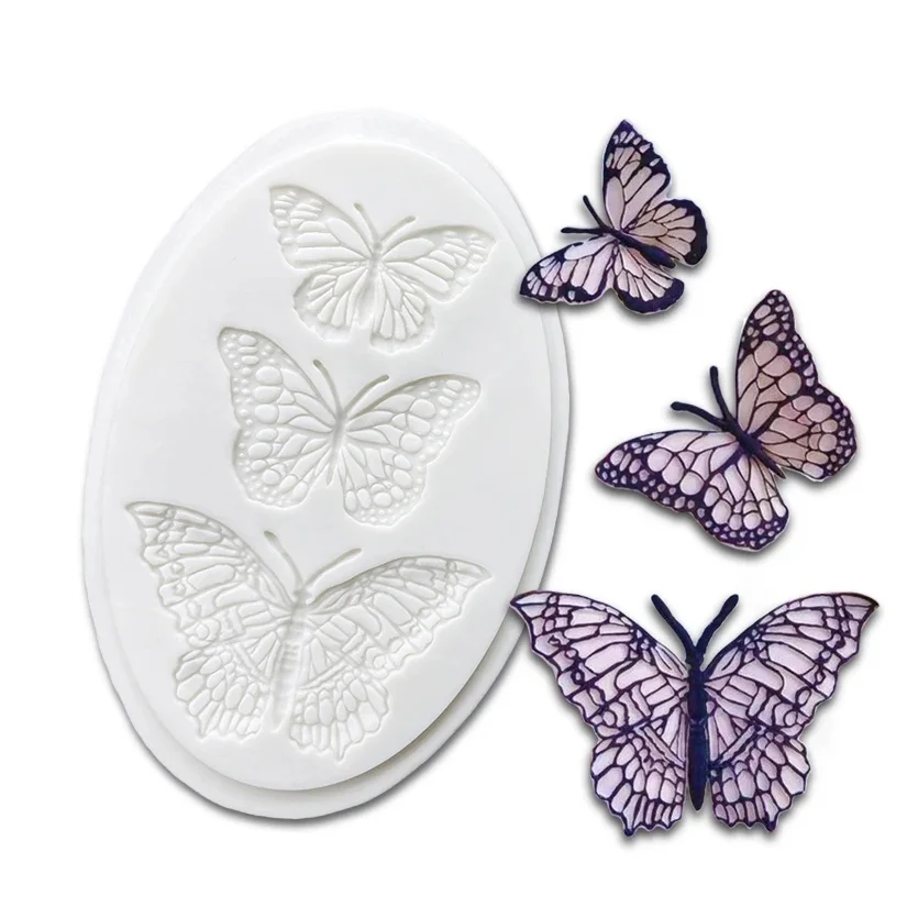 Moule de cuisson de gâteau en Silicone papillon, Sugarcraft, Cupcake au chocolat, outils en résine, outils de décoration de Fondant