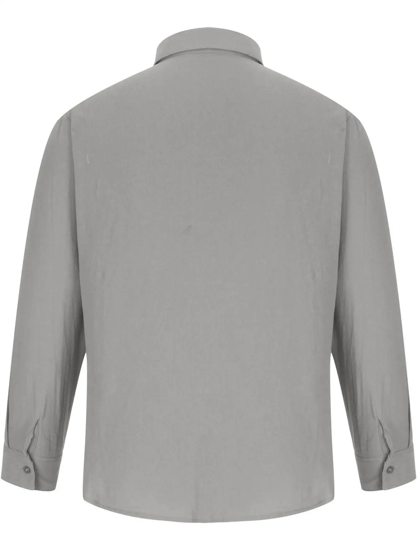 Мужская повседневная офисная льняная рубашка с текстурой на пуговицах, повседневная рабочая одежда