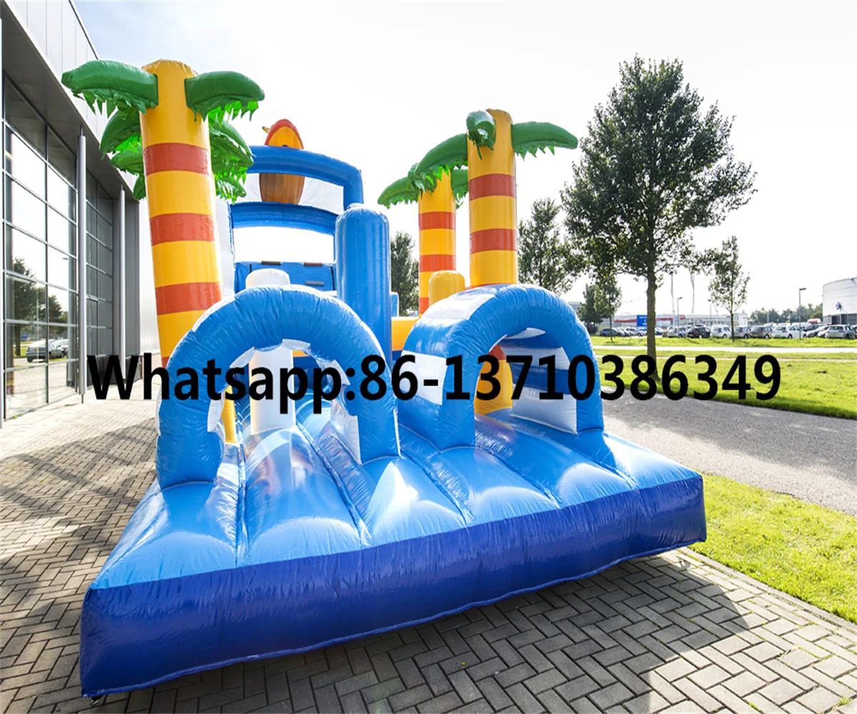 Factory hot-selling commercial adult children's jungle inflatable Obstacle course slide BD-038