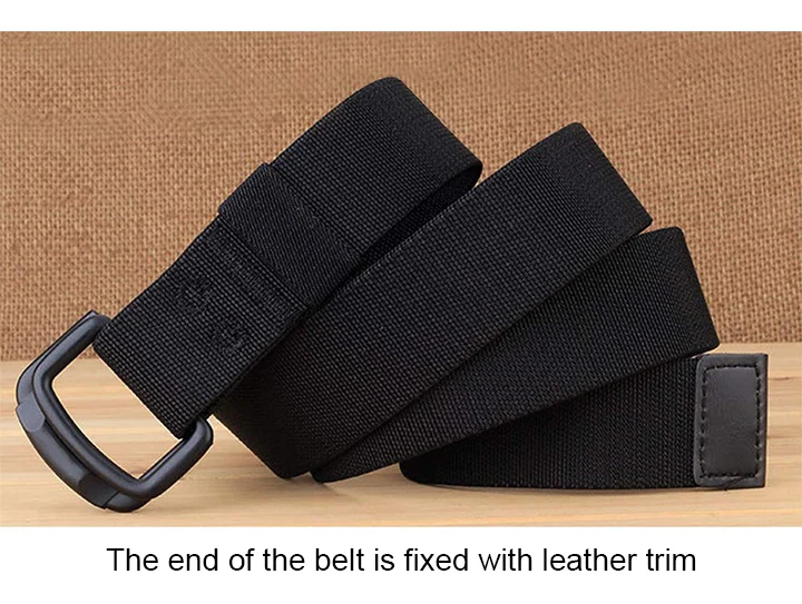 Maikun Double Metal Buckle Belt Elastic Nylon Elastic Men's Trendy Casual Belt Canvas Braided Belt