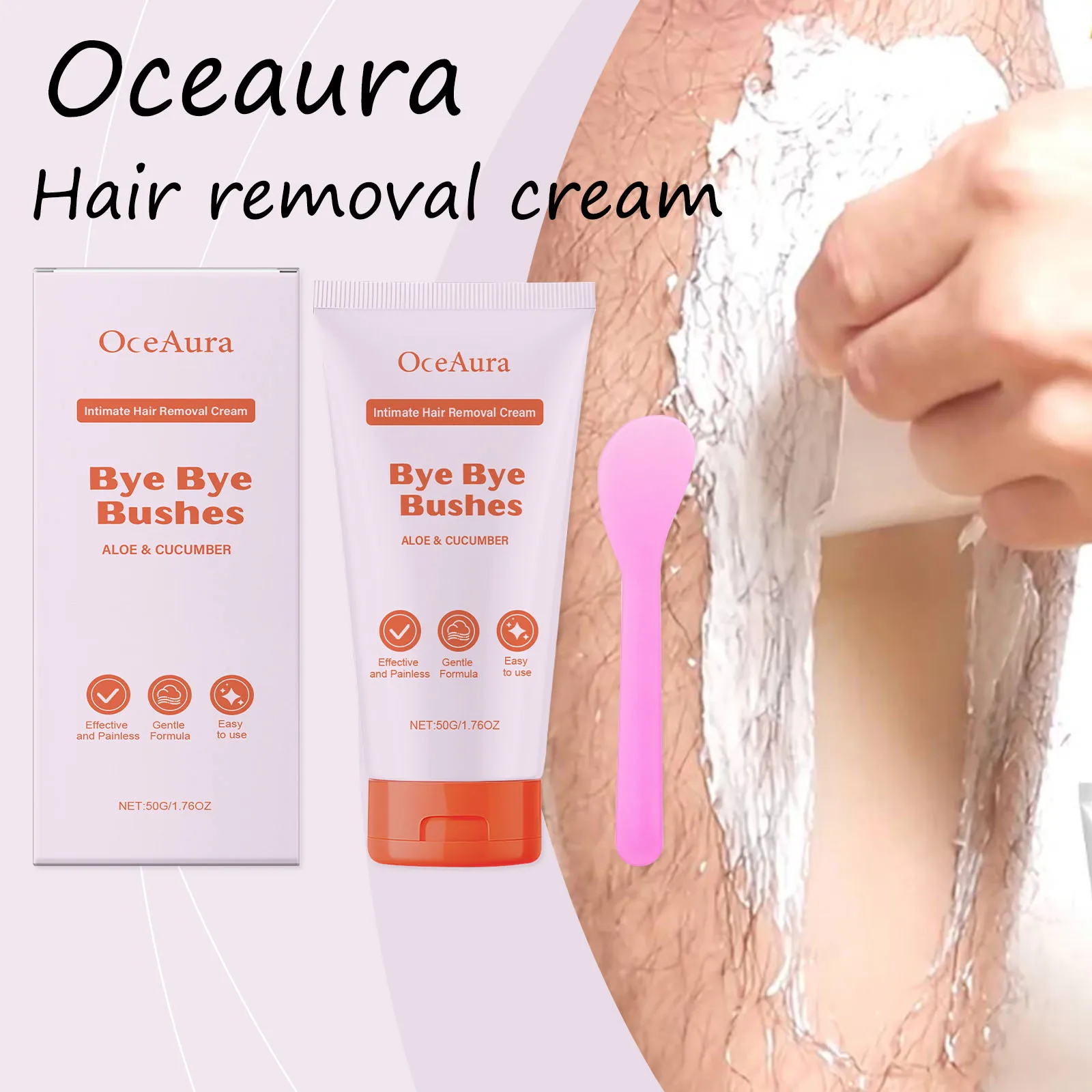 

Oceaura Hair Removal Cream Non-irritating Moisturizing Skin Invisible Pore Effective Hair Removal Improve Smoothness Hair Remove