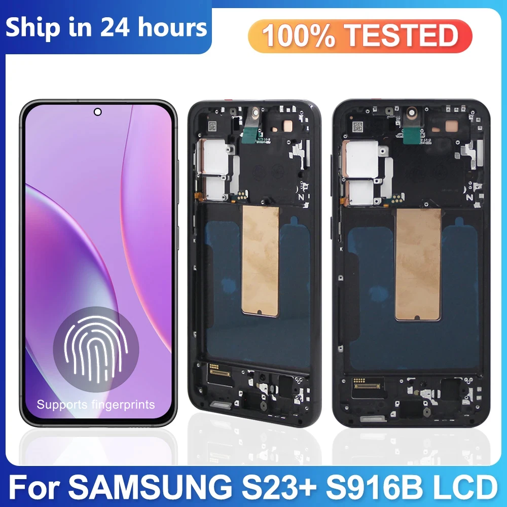 

Amoled For Samsung S23 Plus Display For Samsung Galaxy S23 Plus 5G S916B S916B/DS with Frame Touch Screen Digitizer Assembly