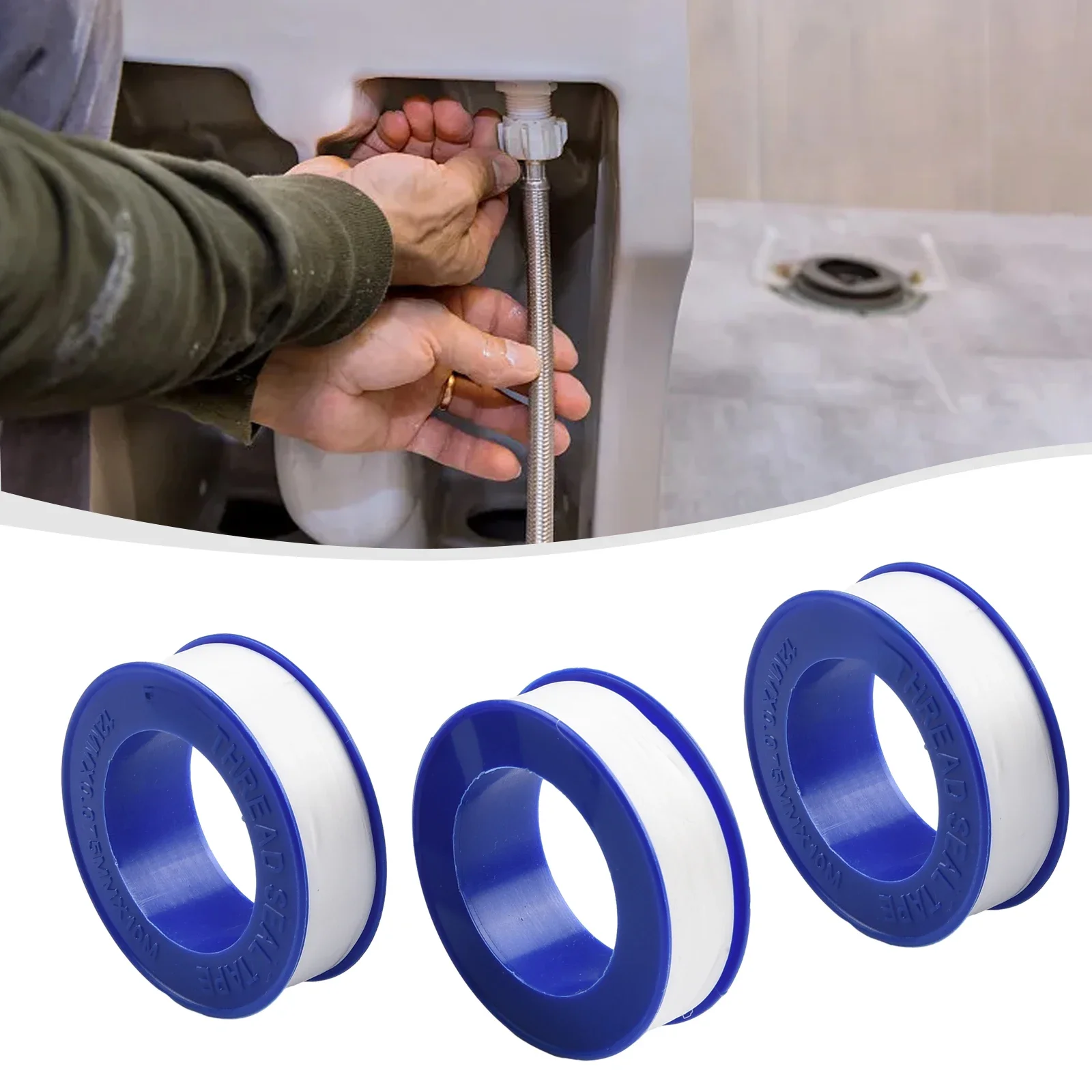 Ruban d'étanchéité pour filetage de plomberie en PTFE, 3 pièces, livraison gratuite, bouchon d'égout étanche sans huile, outil de réparation de robinet de tuyau d'eau, mastic adhésif