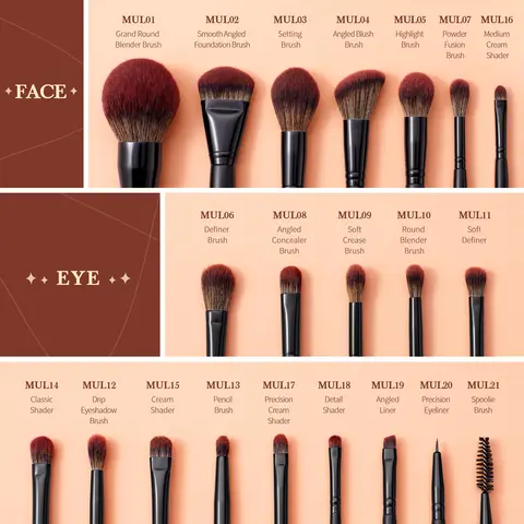 Jessup Makeup Brushes Set 3-21pcs Premium Synthetic Big Powder Foundation Concealer Eyeshadow Eyeliner Spoolie Wooden T271