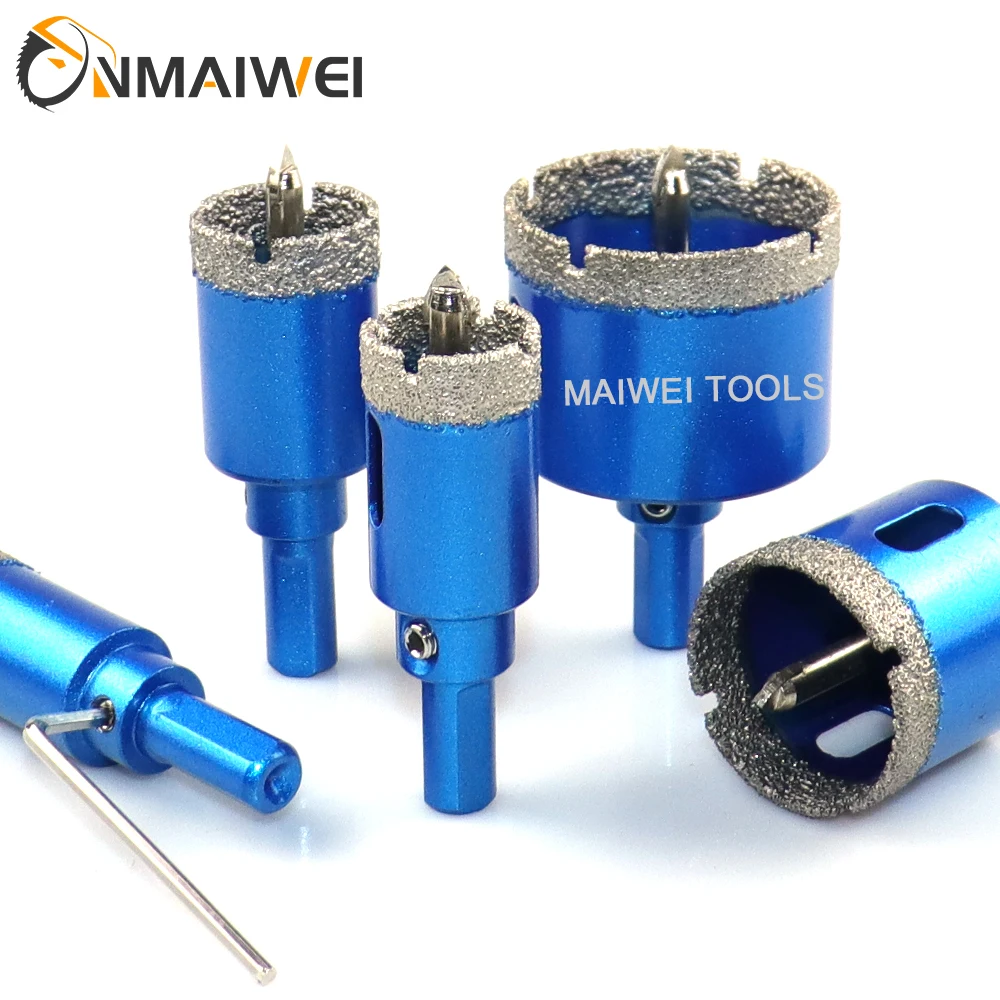 8PCS 6-45mm Diamond Coated Drill Bits Set Ceramic Tile Hole Saw with position drill for Glass Marble Granite Stone Porcelain