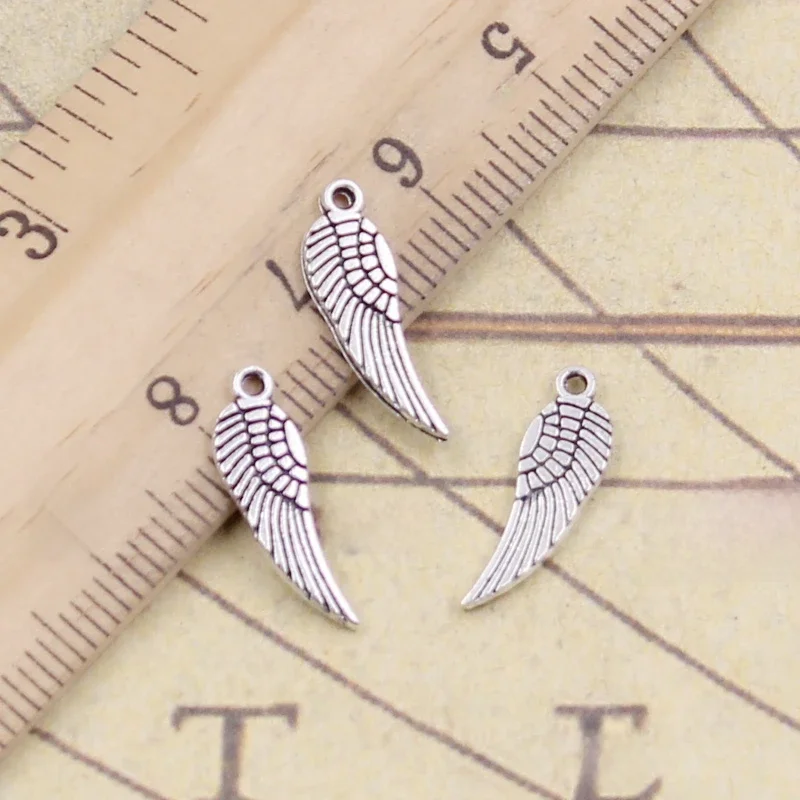 30 sztuk Charms Angel Wings 19x5mm tybetański brąz srebrny kolor wisiorki antyczny tworzenia biżuterii DIY Handmade Craft — zdjęcie 2