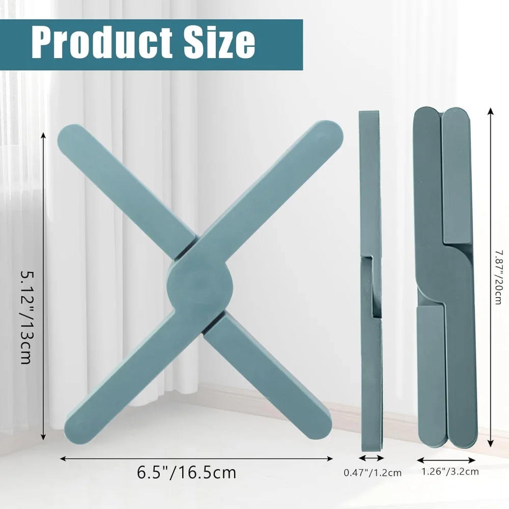 3PCS Heat-Resistant Foldable Silicone Trivets,Folding Trivet for Hot Pots and Pans,Non-Slip,Space-Saving,Easy to Clean