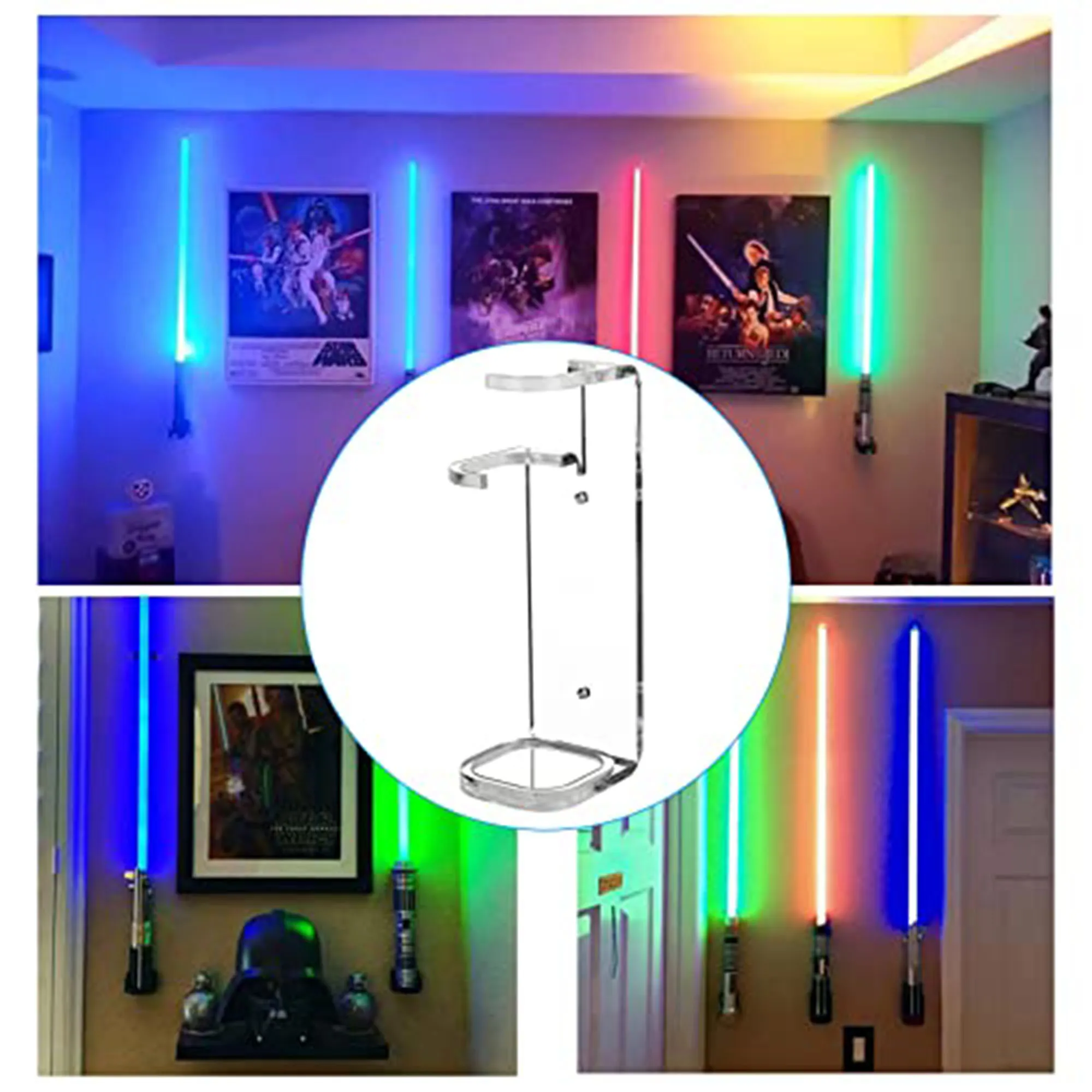 Acrylic Lightsaber Stand Wall Mount, Lightsaber Holder, Rack, Suitable for Swords