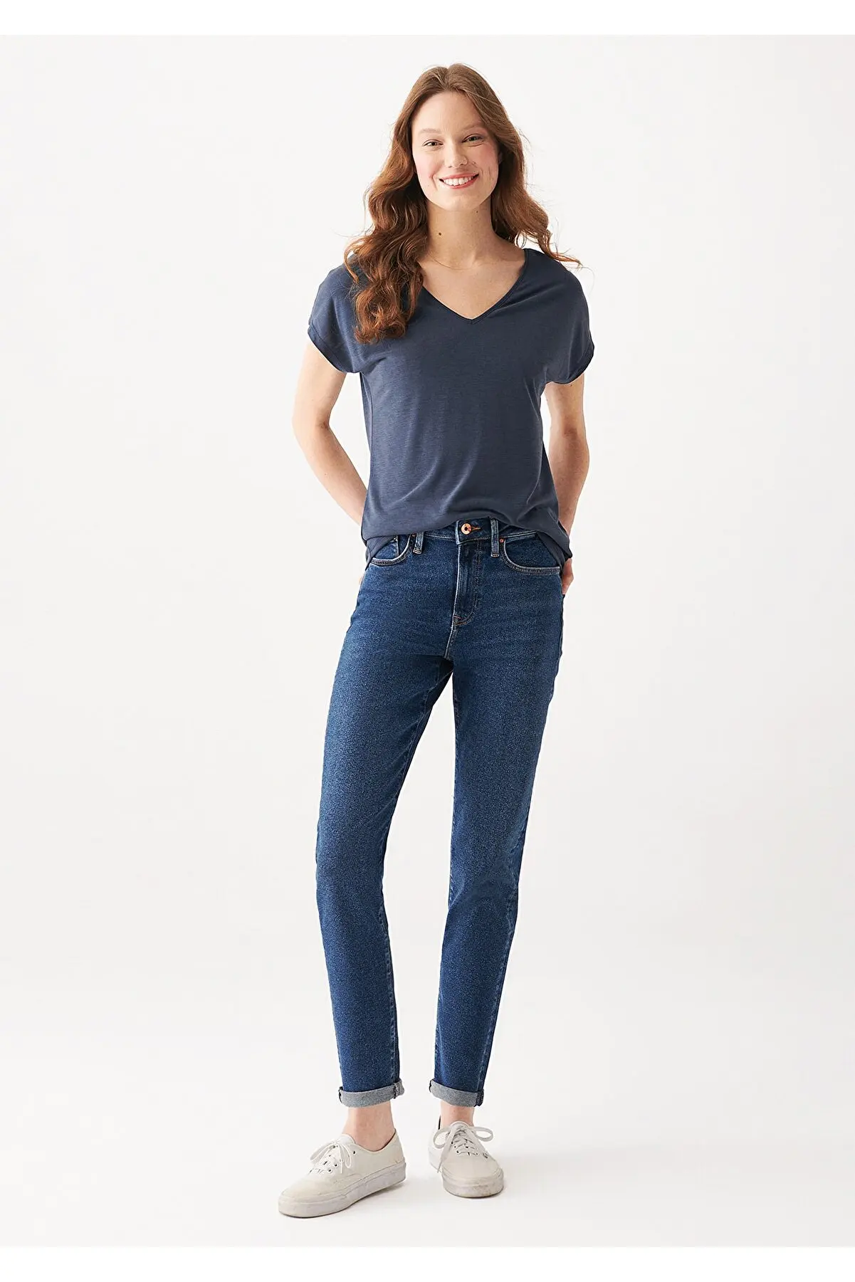 MAVI Cindy-pantalones vaqueros de cintura alta para mujer, Jeans Mom, pierna estrecha, pantalones vaqueros de calidad, pantalones casuales para