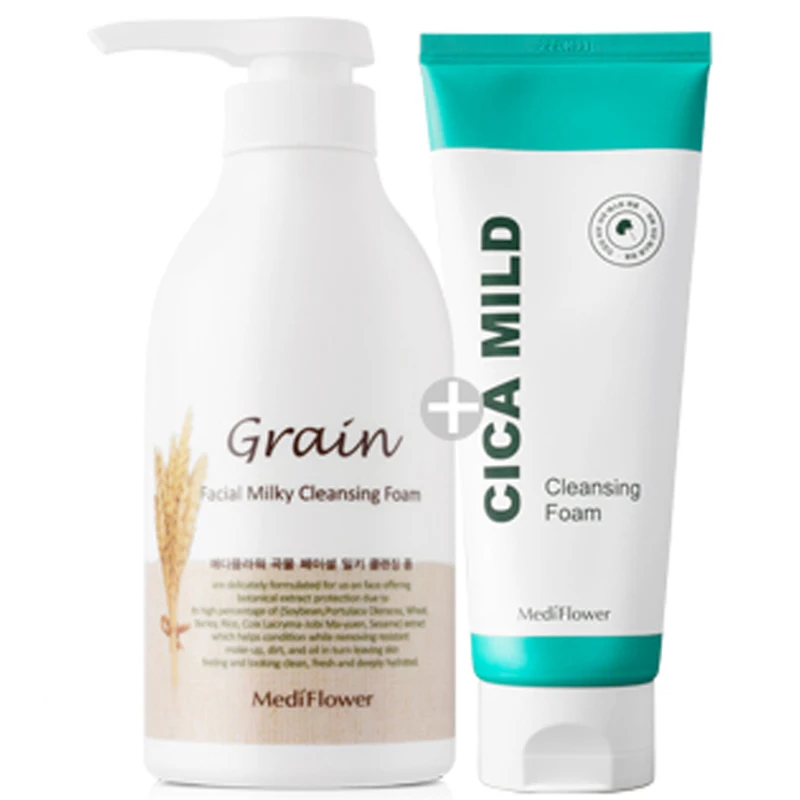 Milky large capacity cleansing foam 500ml + grain facial cleansing foam 150ml/pure foam cleansing