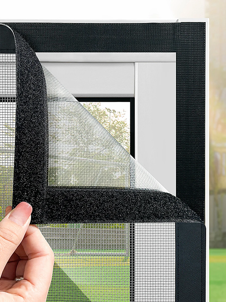 Ideal for Summer Customizable Self-Adhesive Window Screen - Anti-Mosquito, Washable, Reusable, Easy Installation