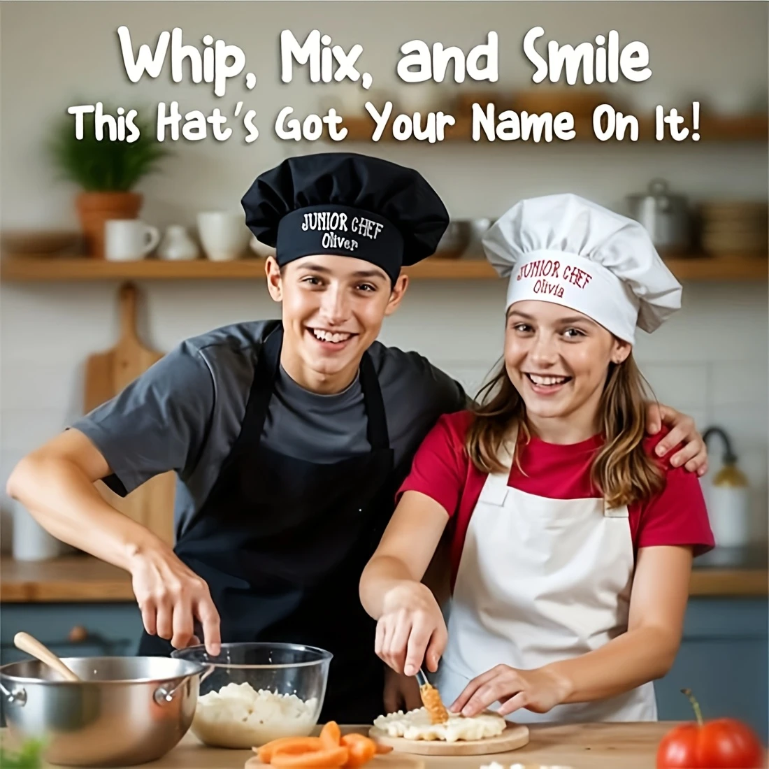 Custom Name Chef Hat, Dust Hat, Adjustable Kitchen Cooking Hat, Bakery, Cafe, Dessert Shop, Restaurant view 5