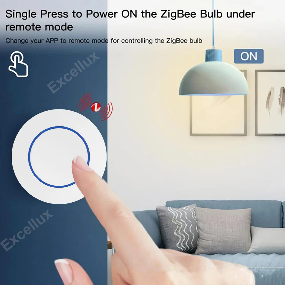 Tuya Zigbee Smart Scene Switch Wireless Smart Home Scene Switch Zigbee Smart Button Support Smart Life App Needs Zigbee Gateway