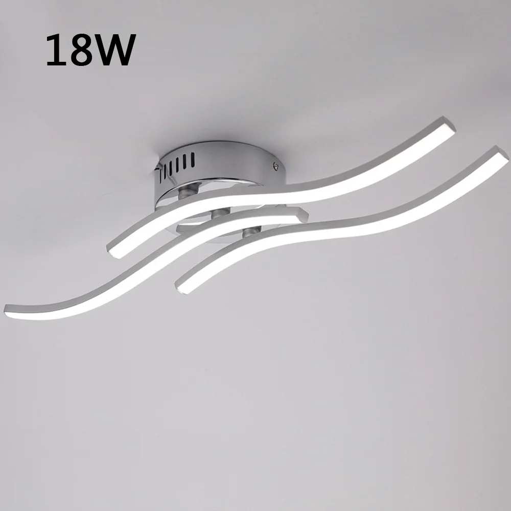 LED Ceiling Light 18W Dimmable Ceiling Light 3 Built-in LED Boards  Modern Curved Ceiling Light for Living Room Bedroom Hallway