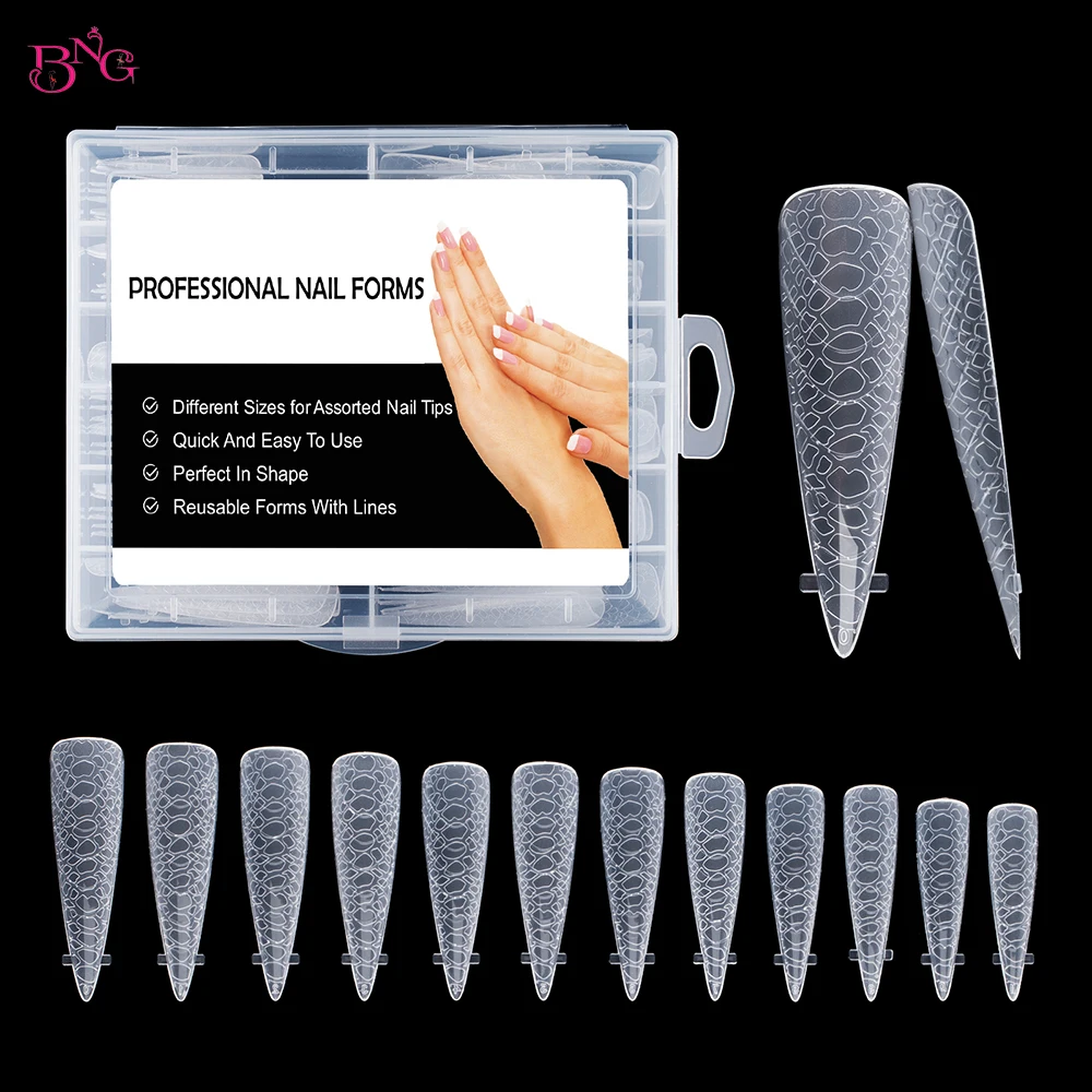 New 3D Dual Forms Nails for Poly Nail Gel Snake Relief Design Top Forms for Extension Acrylic Nail Molds Manicure Tools