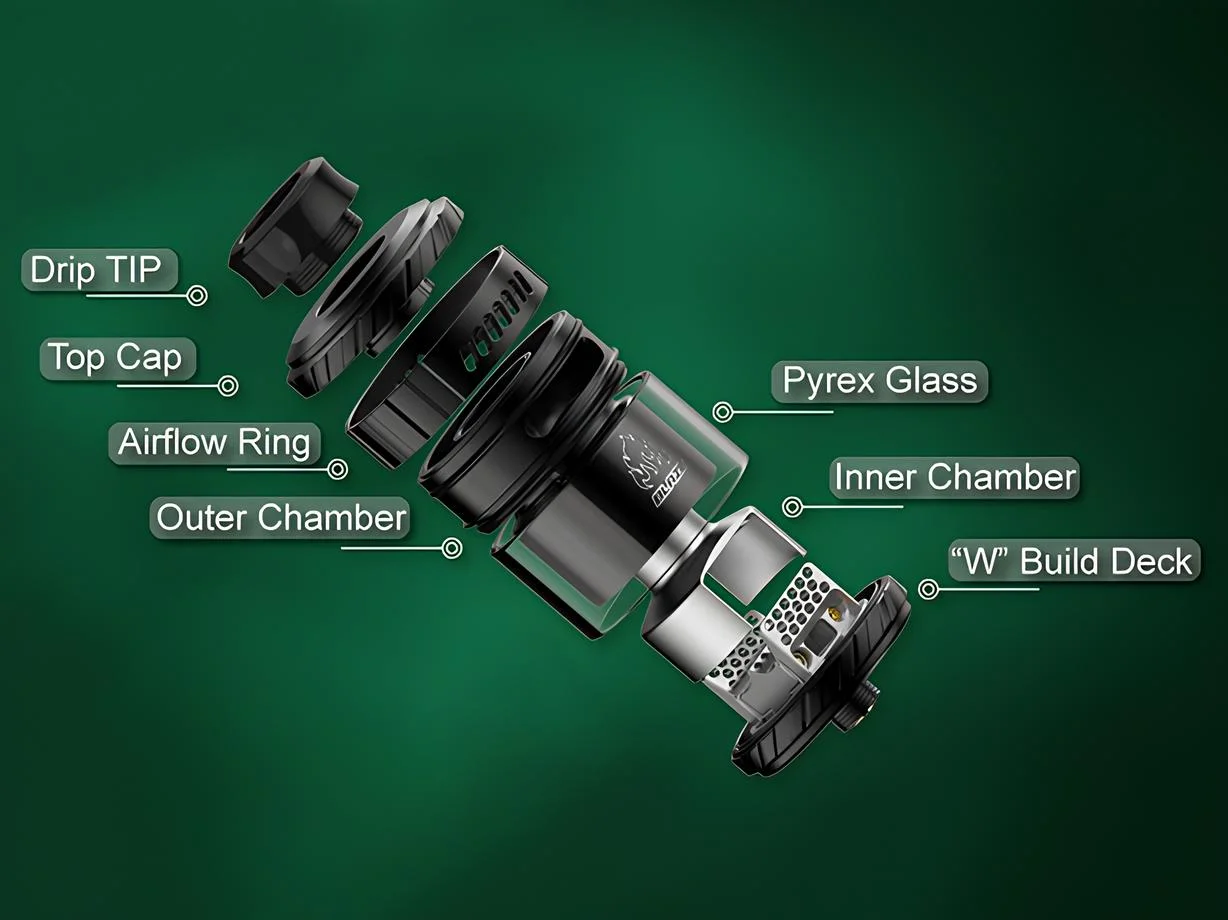 بخاخ إبداعات رأس الرعد الأصلية ، بليز ماكس RTA ، خزان لفائف مزدوجة ، سجائر إلكترونية ، 30 قطر ، من من من من ، إلى 7
