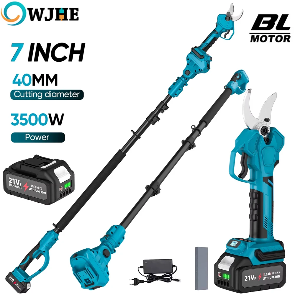 Sécateur électrique sans fil 3500W 40mm sans balais, cisailles de taille efficaces pour arbres fruitiers et bonsaïs, outil de coupe de branches