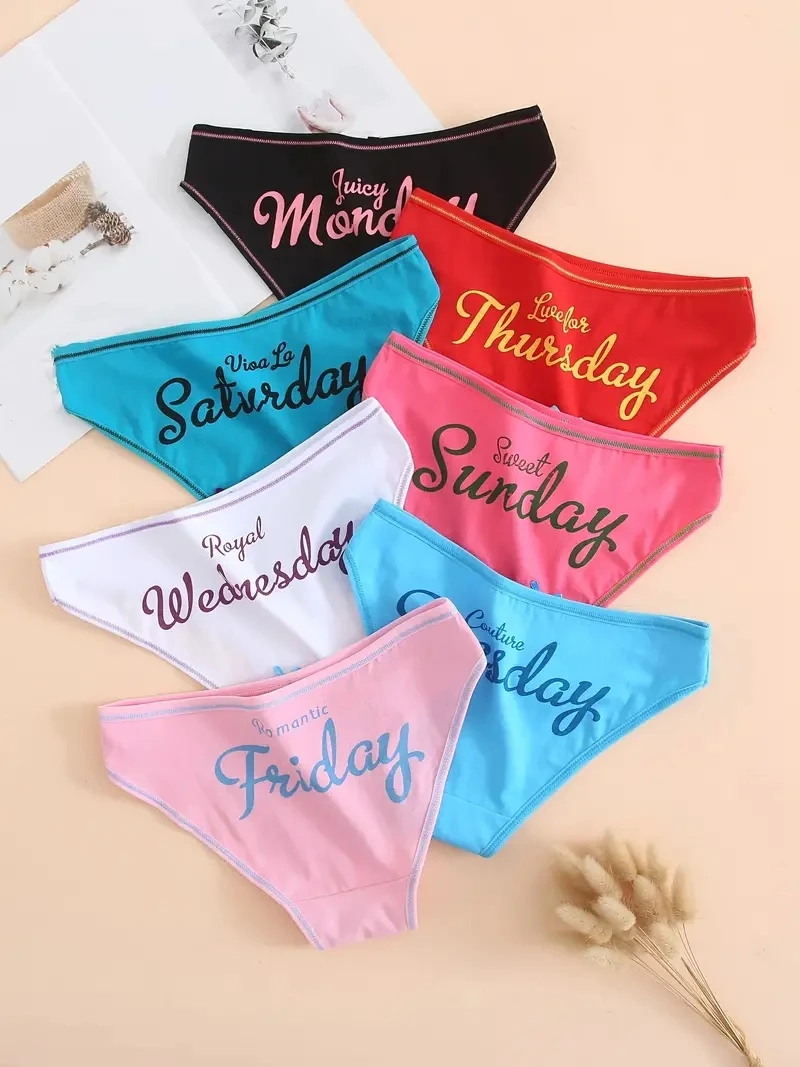 7pcs Panties Set Women Underwear Set Sexy Thongs Briefs Lingerie Wholesale