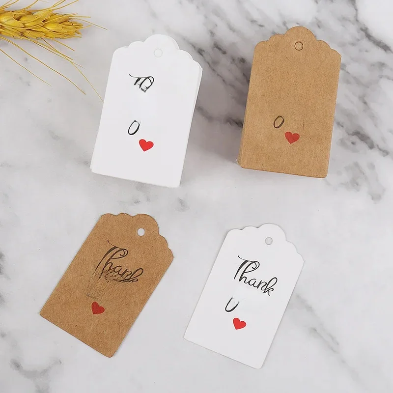 Przywieszki z papieru pakowego Kartki z podziękowaniami Prezent Zawieszka Ślub Urodziny Impreza Opakowanie Dekoracja Materiały eksploatacyjne Przywieszki odzieżowe 5x3cm — zdjęcie 2