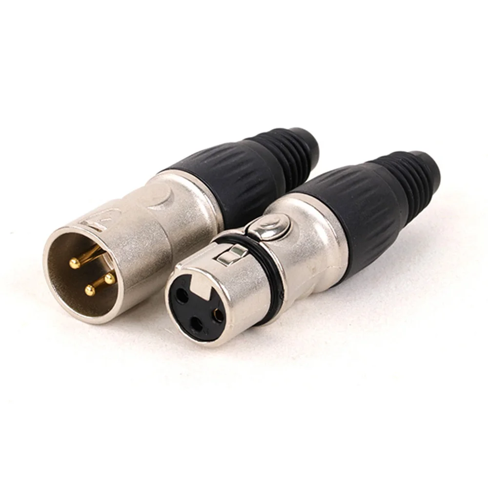 10pcs 3Pin XLR Male/Female Jack Audio Cable Plug Connector Cannon MIC Cable Termination Microphone Plugs Zinc Alloy Shell