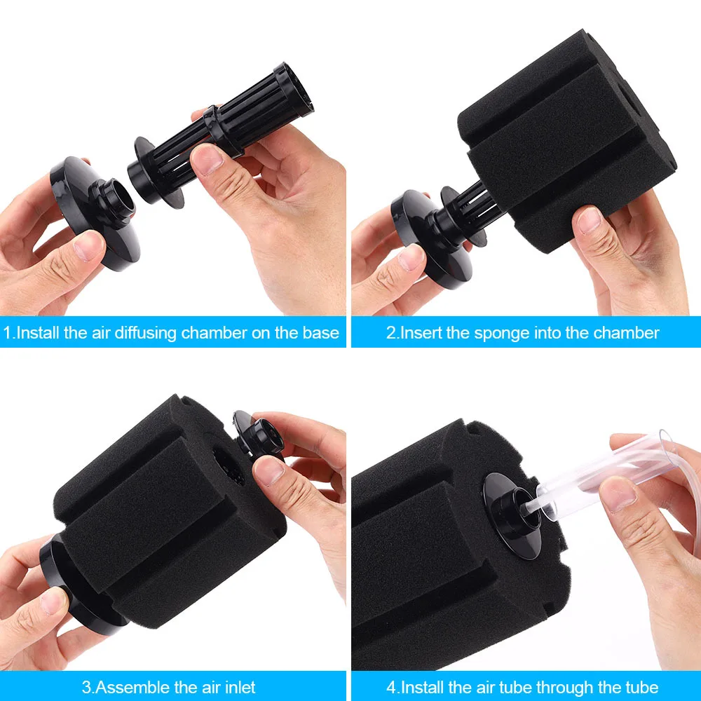 3 Sizes Fish Tank Air Pump Skimmer Aquarium Fish Filter Accessories Practical Aquarium Biochemical Sponge Filter FA011