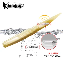 Hunthouse Leurre en Silicone Souple pour la Pêche, Brochet, Bar, Appât Artificiel, Son inspiré du Serpent à Sonnette, PV, 115 mm, 5,3g