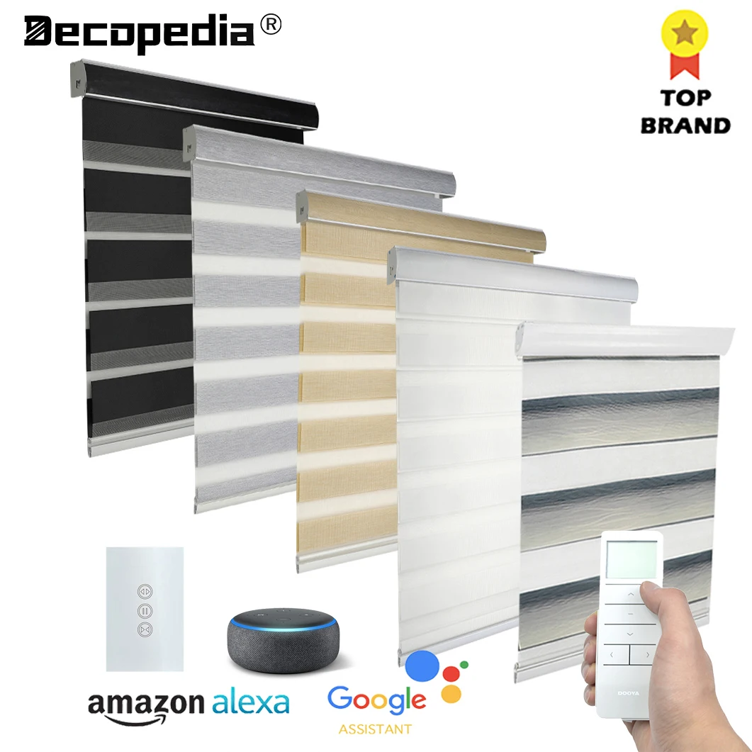 

Decopedia Customize Zebra Blinds Square Valance Window Blinds Day and Night Roller Shades Blackout for Home Windows Sliding Door