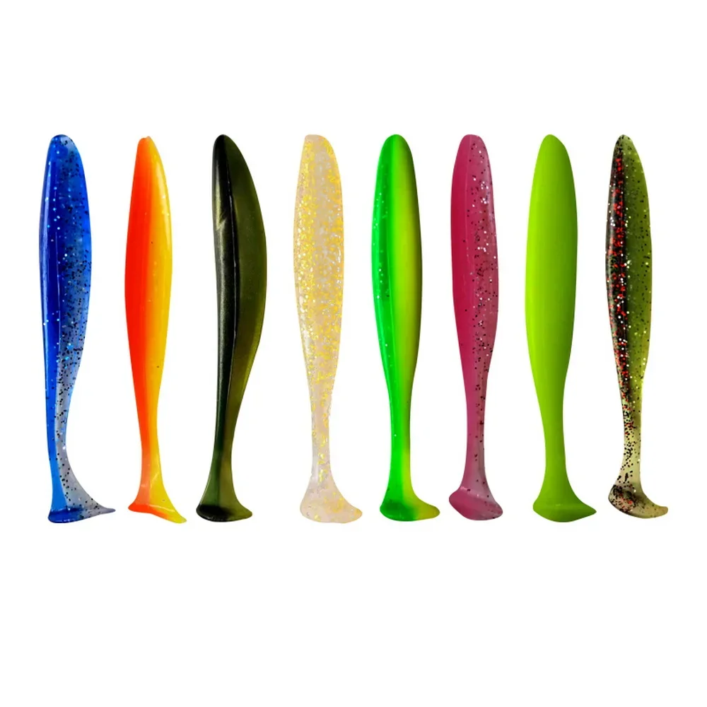 Przynęta wędkarska 55mm 70mm 90mm T Tail Worm Soft Bait Jigging Wobblers Tackle Bass Pike Artificial Silicone Swimbait — zdjęcie 2