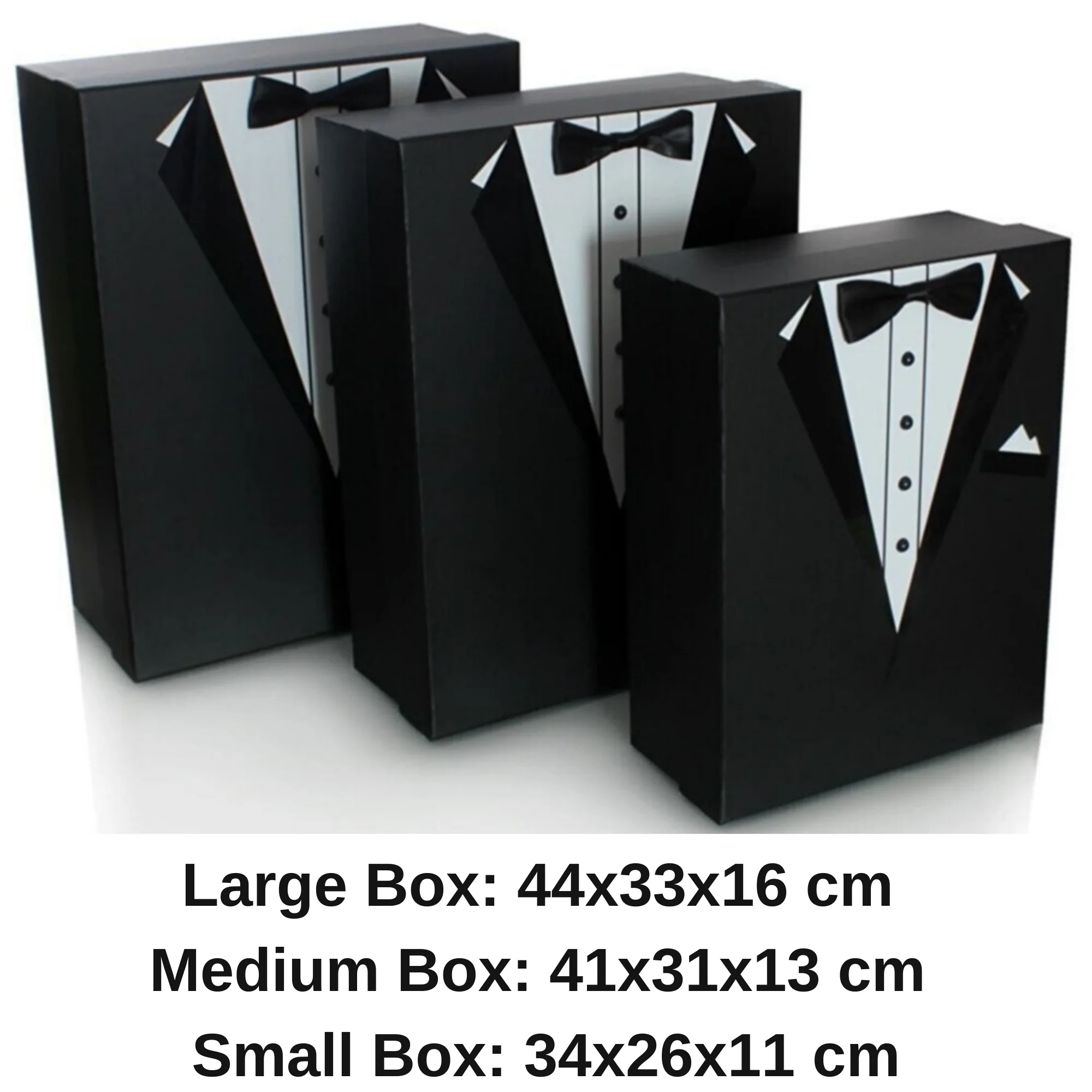 4 Pieces Kraft Gift Box Chest Groom Bundle Set Wedding Engagement Packaging Special Decoration Different Design Party Set Black