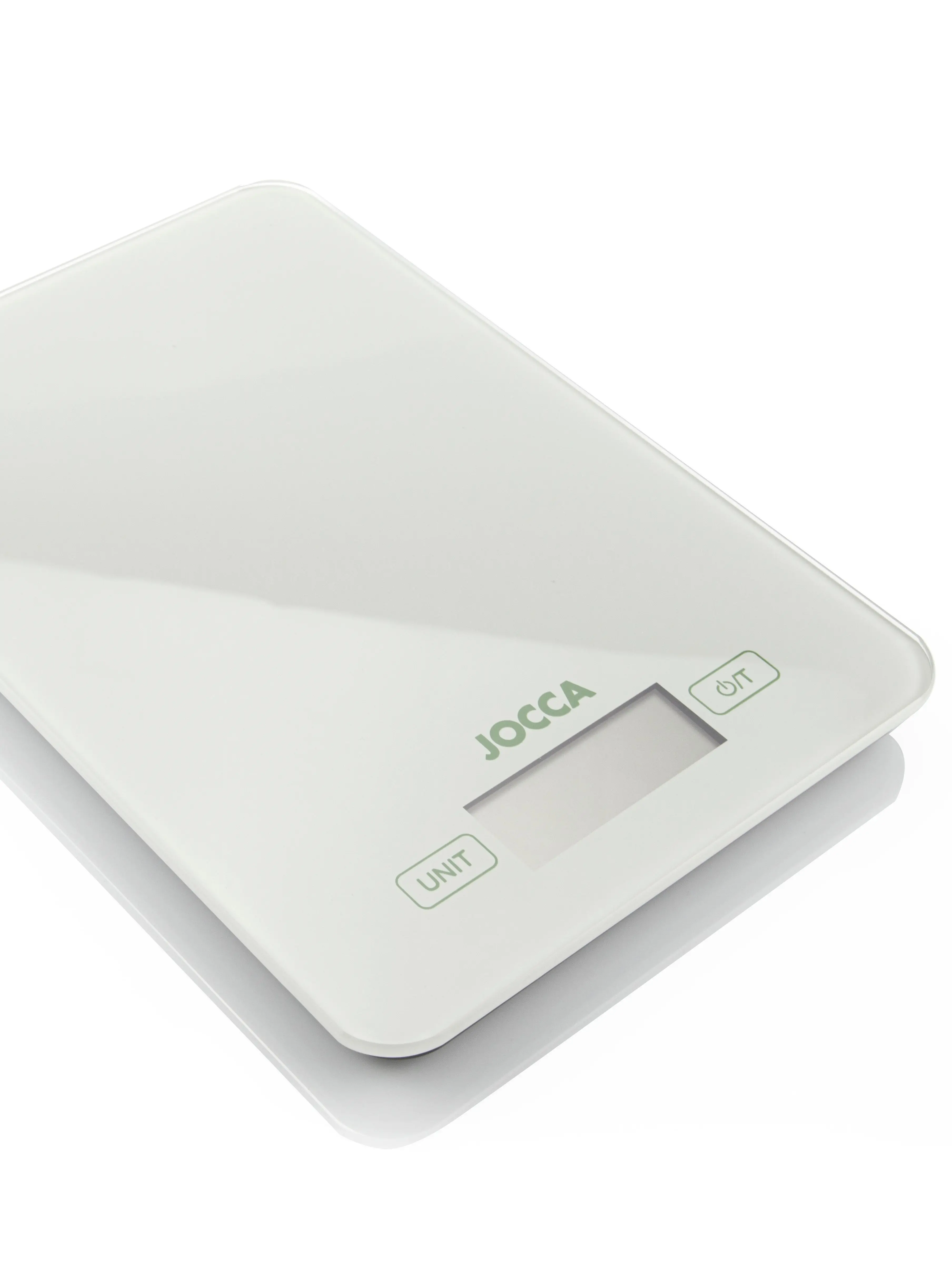 JOCCA-Balança Digital de Cozinha, Branca e Verde, Medição Eletrônica Elegante para Pesagem de