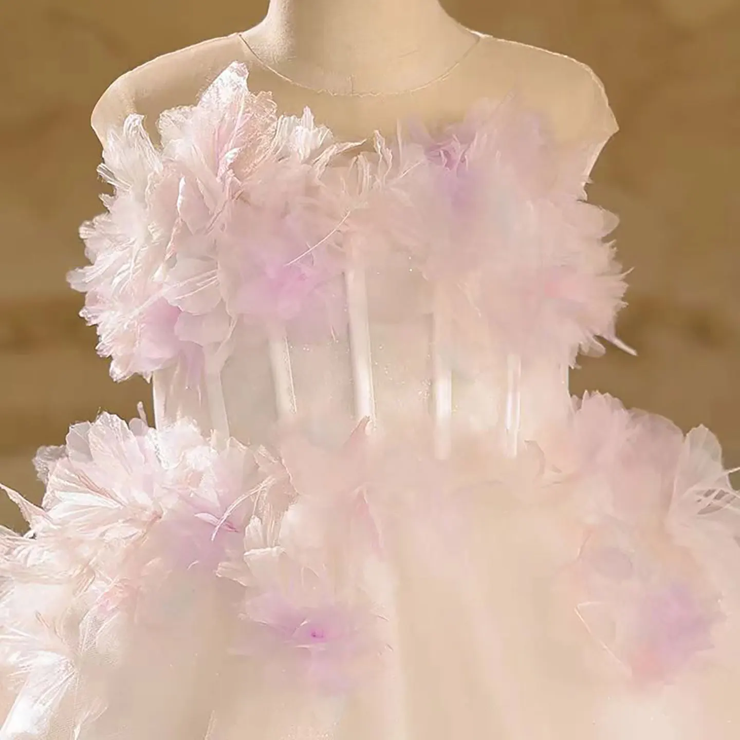 Dreamy Vow Abito da principessa per ragazza di fiore in tulle a strati senza maniche adorabile per bambini, matrimonio, festa di compleanno, abito da ballo corto primaverile D039
