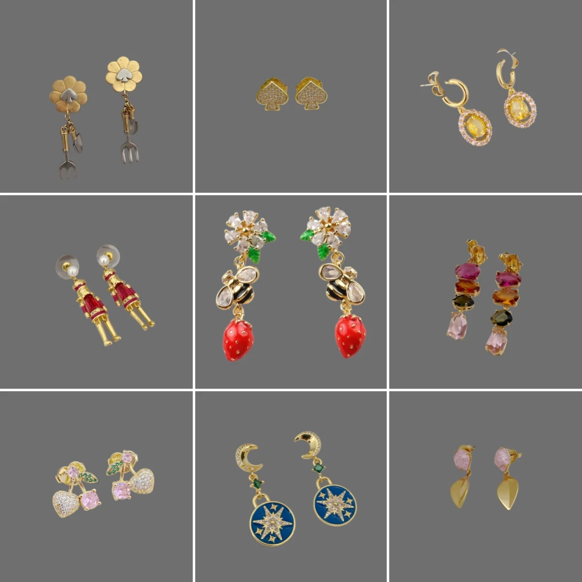 

Kate Style Fancy Enamel Flower Bee Earrings For Women With Card Fine Jewelry Birthday Christmas Gift