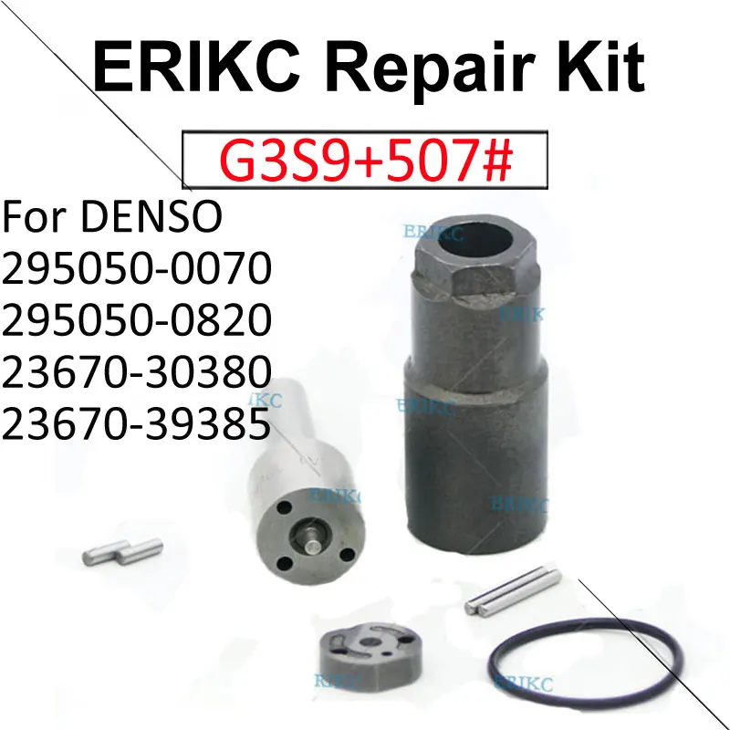 G3S9 Diesel Injector Sprayer Nozzle Tip 507# Valve Orifice Plate 23670-30380 Repair Kits for 295050-0070 295050-0820 23670-39385