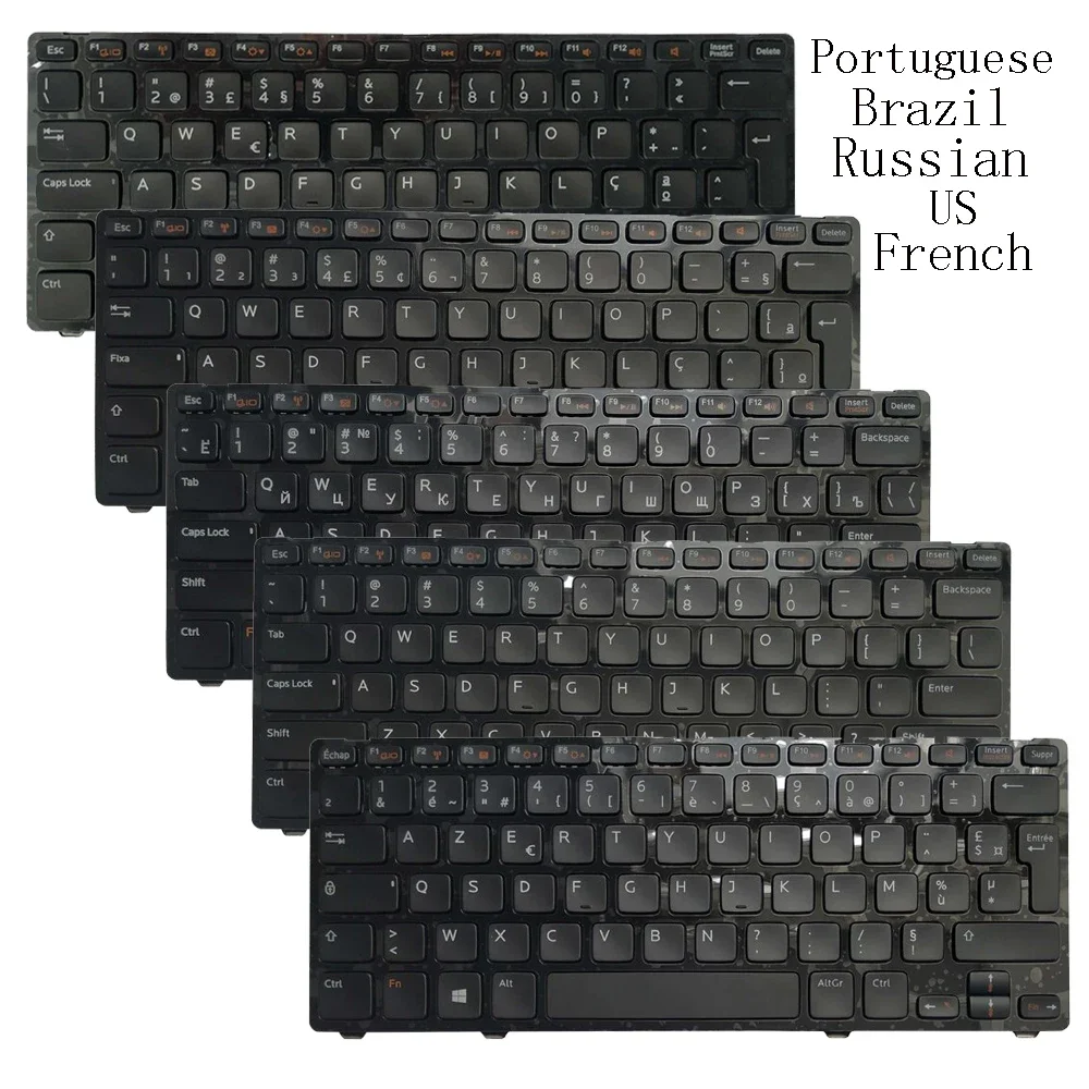 Nowa klawiatura portugalska/USA/rosyjska/francuska/brazylijska dla Dell Inspiron 5423 14z-5423 14Z 3360 1618l 13Z-5323 5323 Vostro 3360 V3360 — zdjęcie 2