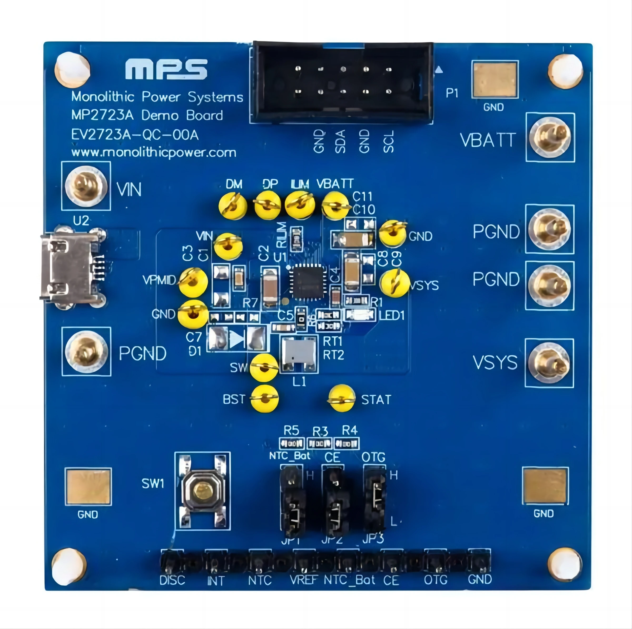 MPS EV2723A-QC-00A Evaluation Board, MP2723A, Li-Ion / Polymer Charger, Power Management - Battery