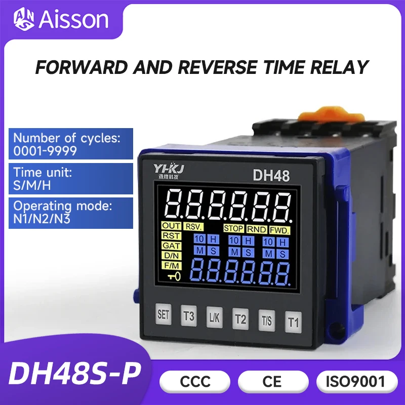 

DH48S-P Forward and Reverse Control Precision Programmable Delay Time Relay 0.01S-99990H DC24V AC110V AC220V With Socket Base